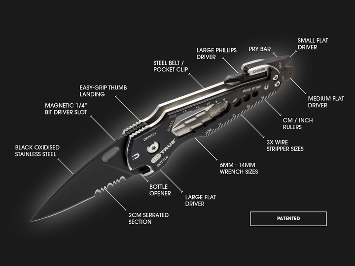 Smartknife+ | Multitool With 6cm Steel Blade | True Utility®